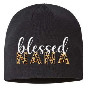 Leopard Print Blessed Nana Cute Cheetah Mother's Day Gift Sustainable Beanie