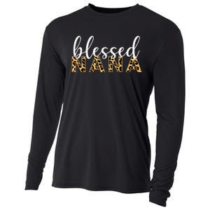 Leopard Print Blessed Nana Cute Cheetah Mother's Day Gift Cooling Performance Long Sleeve Crew