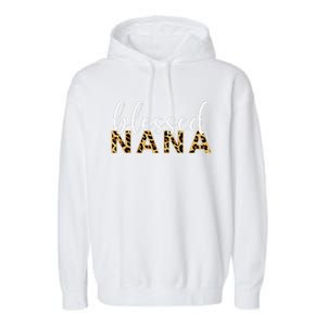 Leopard Print Blessed Nana Cute Cheetah Mother's Day Gift Garment-Dyed Fleece Hoodie