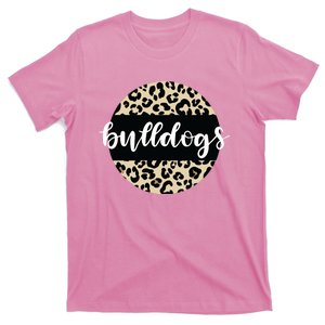 Leopard Print Bulldogs Team Mascot School Spirit Game Night T-Shirt