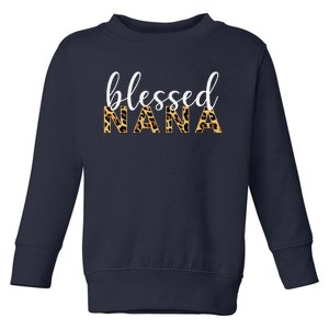 Leopard Print Blessed Nana Cute Cheetah Mother's Day Gift Toddler Sweatshirt