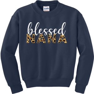 Leopard Print Blessed Nana Cute Cheetah Mother's Day Gift Kids Sweatshirt