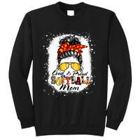 Loud & Proud Bleached Softball Mom Messy Bun Hair Leopard Sweatshirt