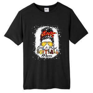 Loud & Proud Bleached Softball Mom Messy Bun Hair Leopard Tall Fusion ChromaSoft Performance T-Shirt