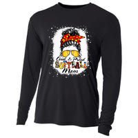 Loud & Proud Bleached Softball Mom Messy Bun Hair Leopard Cooling Performance Long Sleeve Crew