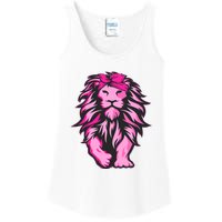 Lion Pink Bandana Breast Cancer Awareness Survivor Warrior Ladies Essential Tank