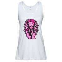 Lion Pink Bandana Breast Cancer Awareness Survivor Warrior Ladies Essential Flowy Tank