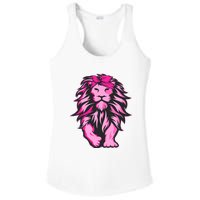 Lion Pink Bandana Breast Cancer Awareness Survivor Warrior Ladies PosiCharge Competitor Racerback Tank