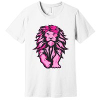 Lion Pink Bandana Breast Cancer Awareness Survivor Warrior Premium T-Shirt