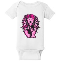 Lion Pink Bandana Breast Cancer Awareness Survivor Warrior Baby Bodysuit