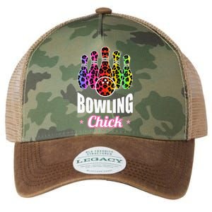 Leopard Print Bowler Chick Bowling Ball Art Legacy Tie Dye Trucker Hat