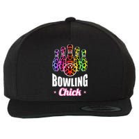 Leopard Print Bowler Chick Bowling Ball Art Wool Snapback Cap