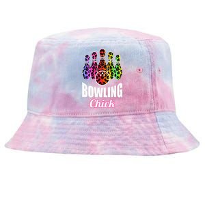 Leopard Print Bowler Chick Bowling Ball Art Tie-Dyed Bucket Hat