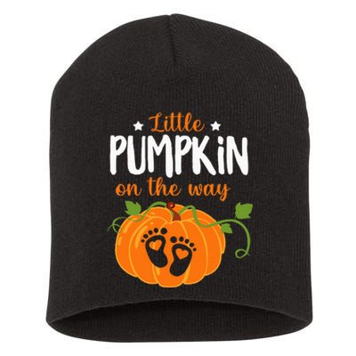 Lil Pumpkin Baby On The Way Pregnancy Announcement Halloween Short Acrylic Beanie