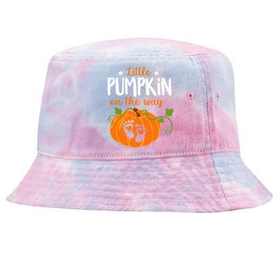 Lil Pumpkin Baby On The Way Pregnancy Announcement Halloween Tie-Dyed Bucket Hat