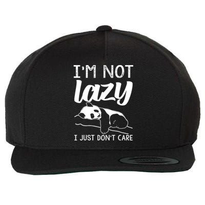 Lazy Panda Bear For Women I'm Not Lazy, I Just Don't Care Wool Snapback Cap