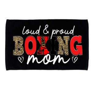 Loud Proud Boxing Mom Leopard Mama Mommy Mother's Day Funny Gift Microfiber Hand Towel