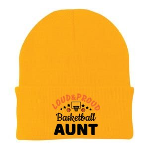 Loud & Proud Basketball Aunt Gift For Basketball Fan Sport Team Knit Cap Winter Beanie