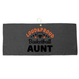 Loud & Proud Basketball Aunt Gift For Basketball Fan Sport Team Large Microfiber Waffle Golf Towel