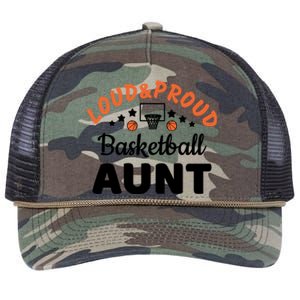 Loud & Proud Basketball Aunt Gift For Basketball Fan Sport Team Retro Rope Trucker Hat Cap