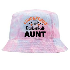 Loud & Proud Basketball Aunt Gift For Basketball Fan Sport Team Tie-Dyed Bucket Hat