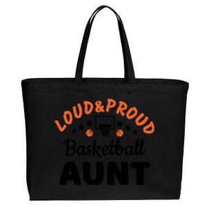 Loud & Proud Basketball Aunt Gift For Basketball Fan Sport Team Cotton Canvas Jumbo Tote