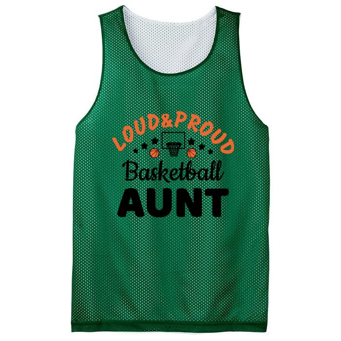 Loud & Proud Basketball Aunt Gift For Basketball Fan Sport Team Mesh Reversible Basketball Jersey Tank