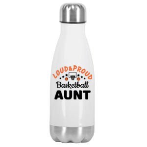 Loud & Proud Basketball Aunt Gift For Basketball Fan Sport Team Stainless Steel Insulated Water Bottle