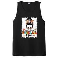 Loud & Proud Baseball Mom Groovy Messy Bun & Bleached Hair PosiCharge Competitor Tank