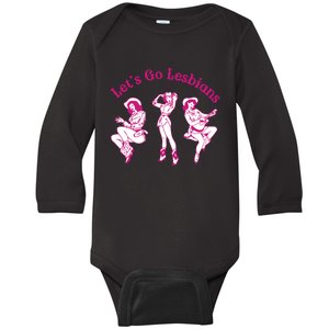 Lesbian Pride Baby Lgbtq Wlw Gift Western Cowgirl Rodeo Baby Long Sleeve Bodysuit