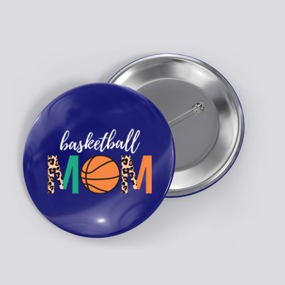 Leopard Print Basketball Mom Gift Button