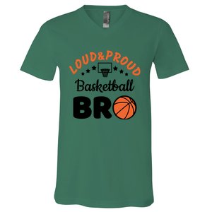 Loud & Proud Basketball Bro Gift For Basketball Fan Sport Team V-Neck T-Shirt