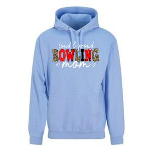 Loud Proud Bowling Mom Leopard Mama Mommy Mother's Day Funny Gift Unisex Surf Hoodie