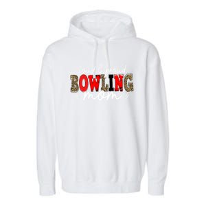 Loud Proud Bowling Mom Leopard Mama Mommy Mother's Day Funny Gift Garment-Dyed Fleece Hoodie