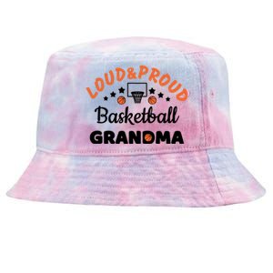 Loud & Proud Basketball Grandma Gift For Basketball Fan Sport Team Tie-Dyed Bucket Hat