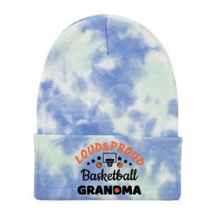 Loud & Proud Basketball Grandma Gift For Basketball Fan Sport Team Tie Dye 12in Knit Beanie