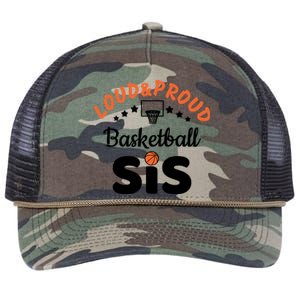 Loud & Proud Basketball Sis Gift For Basketball Fan Sport Team Retro Rope Trucker Hat Cap