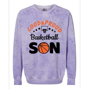 Loud & Proud Basketball Son Gift For Basketball Fan Sport Team Colorblast Crewneck Sweatshirt