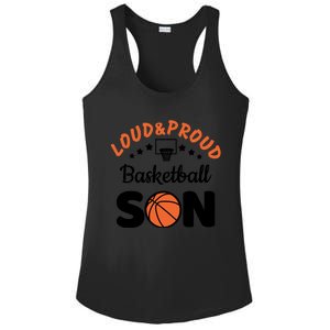 Loud & Proud Basketball Son Gift For Basketball Fan Sport Team Ladies PosiCharge Competitor Racerback Tank