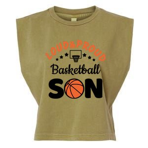 Loud & Proud Basketball Son Gift For Basketball Fan Sport Team Garment-Dyed Women's Muscle Tee