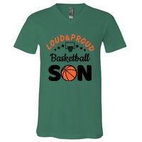 Loud & Proud Basketball Son Gift For Basketball Fan Sport Team V-Neck T-Shirt