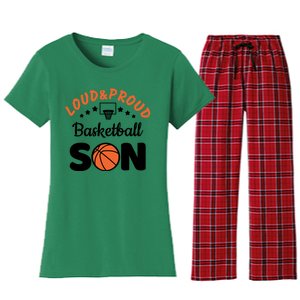 Loud & Proud Basketball Son Gift For Basketball Fan Sport Team Women's Flannel Pajama Set