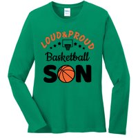 Loud & Proud Basketball Son Gift For Basketball Fan Sport Team Ladies Long Sleeve Shirt