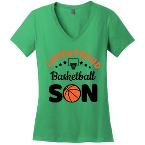 Loud & Proud Basketball Son Gift For Basketball Fan Sport Team Women's V-Neck T-Shirt