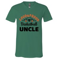 Loud & Proud Basketball Uncle Gift For Basketball Fan Sport Team V-Neck T-Shirt