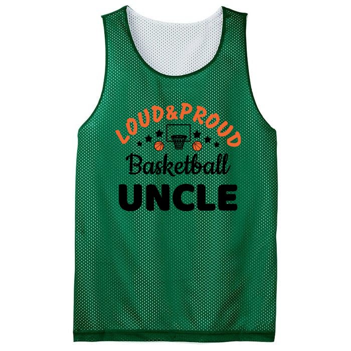 Loud & Proud Basketball Uncle Gift For Basketball Fan Sport Team Mesh Reversible Basketball Jersey Tank