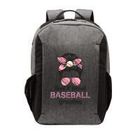 Loud Proud BaseBall Grandma Life Messy Bun Leopard Game Day Vector Backpack