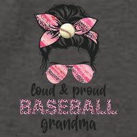 Loud Proud BaseBall Grandma Life Messy Bun Leopard Game Day Vector Backpack