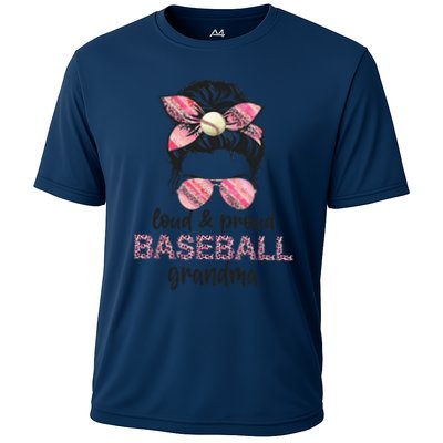 Loud Proud BaseBall Grandma Life Messy Bun Leopard Game Day Performance Shirt