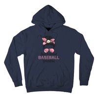 Loud Proud BaseBall Grandma Life Messy Bun Leopard Game Day Hoodie